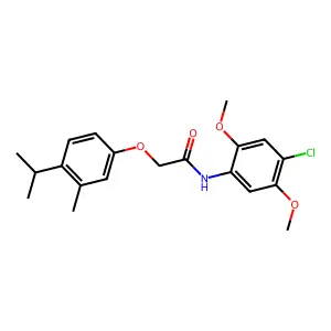 N-(4-chloro-2,5-dimethoxyphenyl)-2-(4-isopropyl-3-methylphenoxy)acetamide structure