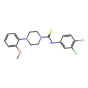 N-(3,4-dichlorophenyl)-4-(2-methoxyphenyl)piperazine-1-carbothioamide structure