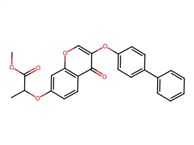 Methyl 2-[4-oxo-3-(4-phenylphenoxy)chromen-7-yloxy]propanoate structure