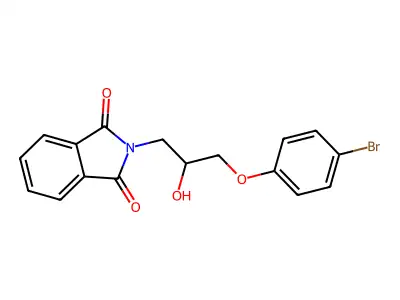 2-[3-(4-bromophenoxy)-2-hydroxypropyl]-1H-isoindole-1,3(2H)-dione structure