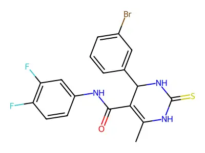 4-(3-bromophenyl)-N-(3,4-difluorophenyl)-6-methyl-2-sulfanylidene-3,4-dihydro-1H-pyrimidine-5-carboxamide structure
