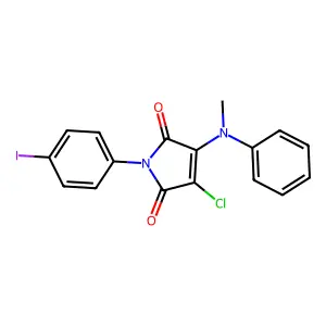 3-chloro-1-(4-iodophenyl)-4-(methyl(phenyl)amino)-1H-pyrrole-2,5-dione structure