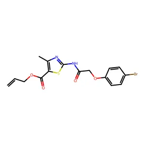 prop-2-en-1-yl 2-[2-(4-bromophenoxy)acetamido]-4-methyl-1,3-thiazole-5-carboxylate structure