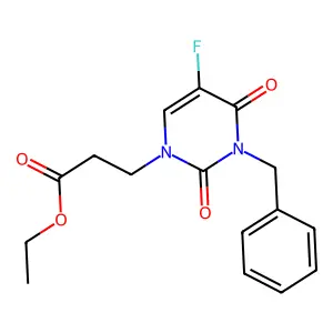 Ethyl 3-(3-benzyl-5-fluoro-2,4-dioxopyrimidin-1-yl)propanoate structure