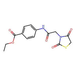 Ethyl 4-[[2-(2,4-dioxo-1,3-thiazolidin-3-yl)acetyl]amino]benzoate structure