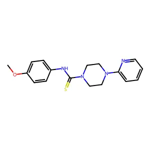 N-(4-methoxyphenyl)-4-(pyridin-2-yl)piperazine-1-carbothioamide structure