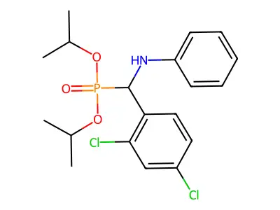 N-[(2,4-dichlorophenyl)-di(propan-2-yloxy)phosphorylmethyl]aniline structure