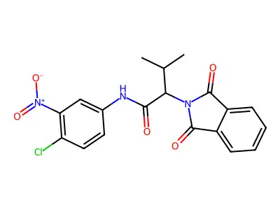 N-(4-chloro-3-nitrophenyl)-2-(1,3-dioxoisoindol-2-yl)-3-methylbutanamide structure