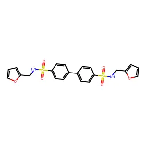 N-(furan-2-ylmethyl)-4-[4-(furan-2-ylmethylsulfamoyl)phenyl]benzenesulfonamide structure