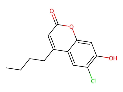 4-butyl-6-chloro-7-hydroxy-2H-chromen-2-one structure
