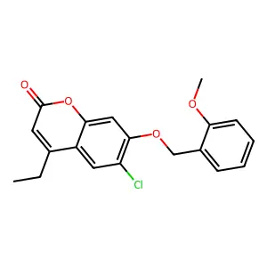 6-chloro-4-ethyl-7-[(2-methoxybenzyl)oxy]-2H-chromen-2-one structure