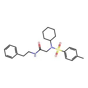 2-{cyclohexyl[(4-methylphenyl)sulfonyl]amino}-N-(2-phenylethyl)acetamide structure