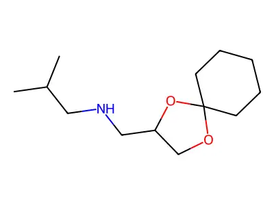 N-(1,4-dioxaspiro[4.5]dec-2-ylmethyl)-2-methylpropan-1-amine structure