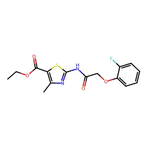 Ethyl 2-{[(2-fluorophenoxy)acetyl]amino}-4-methyl-1,3-thiazole-5-carboxylate structure
