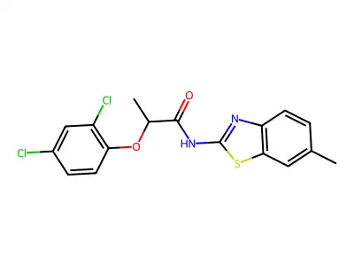 2-(2,4-dichlorophenoxy)-N-(6-methyl-1,3-benzothiazol-2-yl)propanamide structure