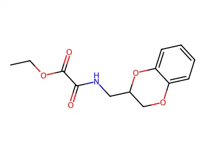Ethyl 2-(2,3-dihydro-1,4-benzodioxin-3-ylmethylamino)-2-oxoacetate structure
