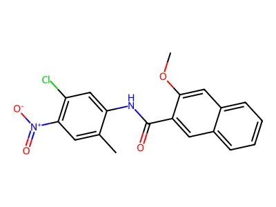 N-(5-chloro-2-methyl-4-nitrophenyl)-3-methoxynaphthalene-2-carboxamide structure
