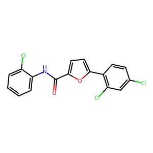 N-(2-chlorophenyl)-5-(2,4-dichlorophenyl)furan-2-carboxamide structure