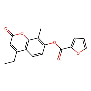 4-ethyl-8-methyl-2-oxo-2H-chromen-7-yl furan-2-carboxylate structure