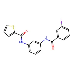 N-[3-[(3-iodobenzoyl)amino]phenyl]thiophene-2-carboxamide structure