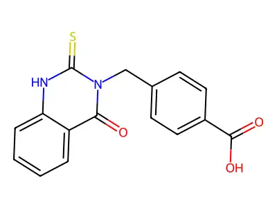 4-(4-Oxo-2-thioxo-1,4-dihydro-2H-quinazolin-3-ylmethyl)-benzoic acid structure