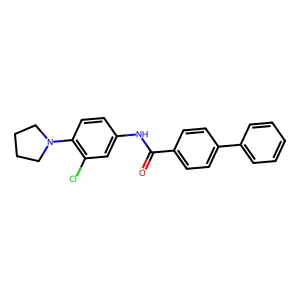 N-(3-chloro-4-pyrrolidin-1-ylphenyl)-4-phenylbenzamide structure