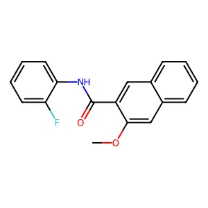 N-(2-fluorophenyl)-3-methoxynaphthalene-2-carboxamide structure