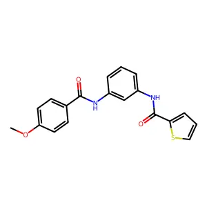 N-[3-[(4-methoxybenzoyl)amino]phenyl]thiophene-2-carboxamide structure
