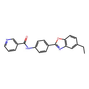 N-[4-(5-ethyl-1,3-benzoxazol-2-yl)phenyl]pyridine-3-carboxamide structure