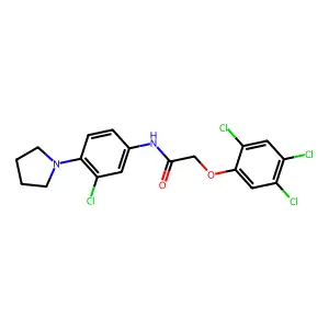 N-(3-chloro-4-pyrrolidin-1-ylphenyl)-2-(2,4,5-trichlorophenoxy)acetamide structure