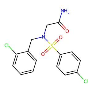 2-[(2-Chlorophenyl)methyl-(4-chlorophenyl)sulfonylamino]acetamide structure