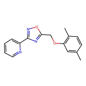 2-{5-[(2,5-Dimethylphenoxy)methyl]-1,2,4-oxadiazol-3-yl}pyridine structure