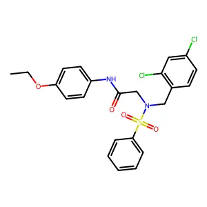 2-[benzenesulfonyl-[(2,4-dichlorophenyl)methyl]amino]-N-(4-ethoxyphenyl)acetamide structure