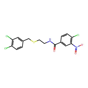 4-chloro-N-{2-[(3,4-dichlorobenzyl)sulfanyl]ethyl}-3-nitrobenzamide structure