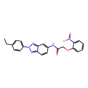 N-[2-(4-ethylphenyl)benzotriazol-5-yl]-2-(2-nitrophenoxy)acetamide structure