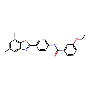 N-[4-(5,7-dimethyl-1,3-benzoxazol-2-yl)phenyl]-3-ethoxybenzamide structure