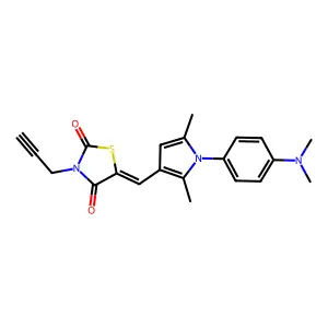 (5E)-5-({1-[4-(dimethylamino)phenyl]-2,5-dimethyl-1H-pyrrol-3-yl}methylidene)-3-(prop-2-yn-1-yl)-1,3-thiazolidine-2,4-dione structure