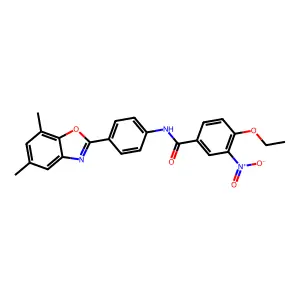 N-[4-(5,7-dimethyl-1,3-benzoxazol-2-yl)phenyl]-4-ethoxy-3-nitrobenzamide structure