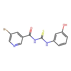 5-bromo-N-[(3-hydroxyphenyl)carbamothioyl]pyridine-3-carboxamide structure