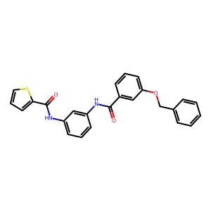 N-[3-[(3-phenylmethoxybenzoyl)amino]phenyl]thiophene-2-carboxamide structure