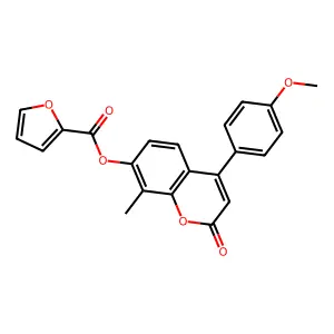 4-(4-methoxyphenyl)-8-methyl-2-oxo-2H-chromen-7-yl furan-2-carboxylate structure