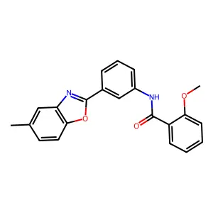 2-methoxy-N-[3-(5-methyl-1,3-benzoxazol-2-yl)phenyl]benzamide structure