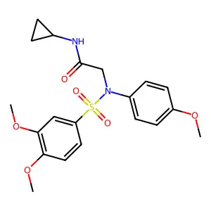 N-cyclopropyl-2-(N-(3,4-dimethoxyphenyl)sulfonyl-4-methoxyanilino)acetamide structure
