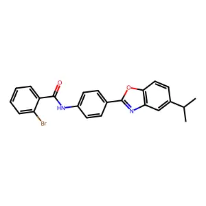 2-bromo-N-{4-[5-(propan-2-yl)-1,3-benzoxazol-2-yl]phenyl}benzamide structure