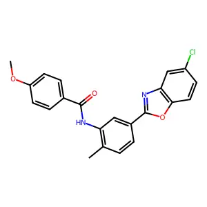 N-[5-(5-chloro-1,3-benzoxazol-2-yl)-2-methylphenyl]-4-methoxybenzamide structure