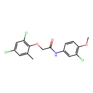 N-(3-chloro-4-methoxyphenyl)-2-(2,4-dichloro-6-methylphenoxy)acetamide structure