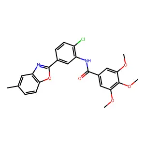 N-[2-chloro-5-(5-methyl-1,3-benzoxazol-2-yl)phenyl]-3,4,5-trimethoxybenzamide structure