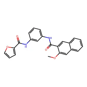 N-[3-[(3-methoxynaphthalene-2-carbonyl)amino]phenyl]furan-2-carboxamide structure