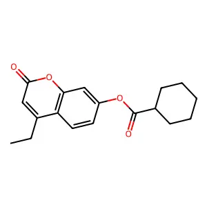 4-ethyl-2-oxo-2H-chromen-7-yl cyclohexanecarboxylate structure