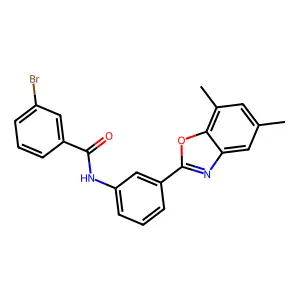 3-bromo-N-[3-(5,7-dimethyl-1,3-benzoxazol-2-yl)phenyl]benzamide structure